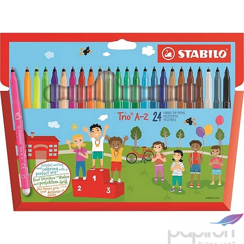 Filckészlet 24 Stabilo Trio A-Z' 0,7mm-es, 24színű készlet Írószerek STABILO 378/1-24-01