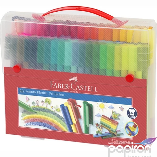 Faber-Castell filckészlet 80db + 12db CONNECTOR kapcsoló elem 155579
