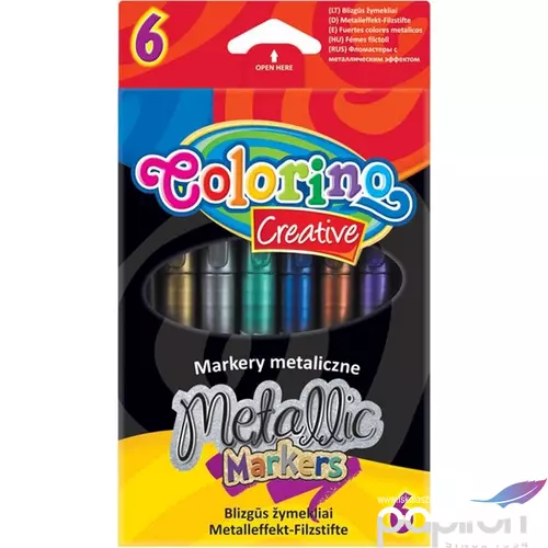 Filckészlet Colorino Creative METALLIC 6db marker, filctoll