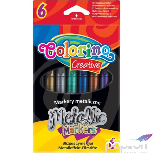 Filckészlet Colorino Creative METALLIC 6db marker, filctoll