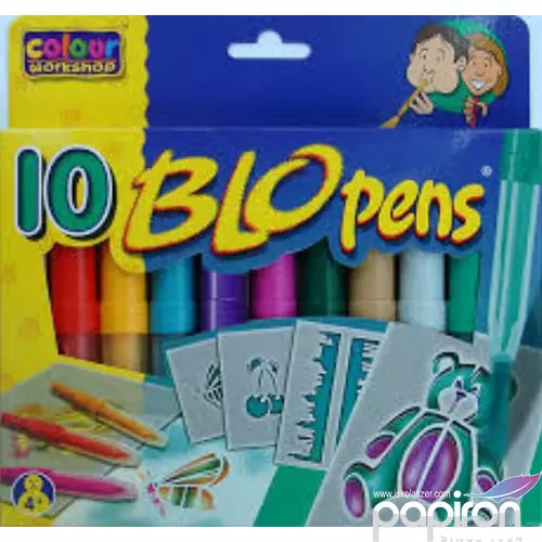 Filctoll 10 készlet Blo Pens fújós textil filctoll - RAINBOW Colours marker, filctoll 10+4 Blo Pens készlet