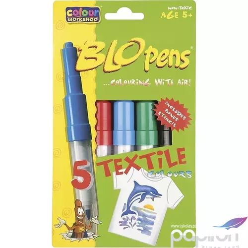 Filctoll 5 készlet Blo Pens fújós textil filctoll - STANDARD Colours marker, filctoll 5+1 Blo Pens készlet