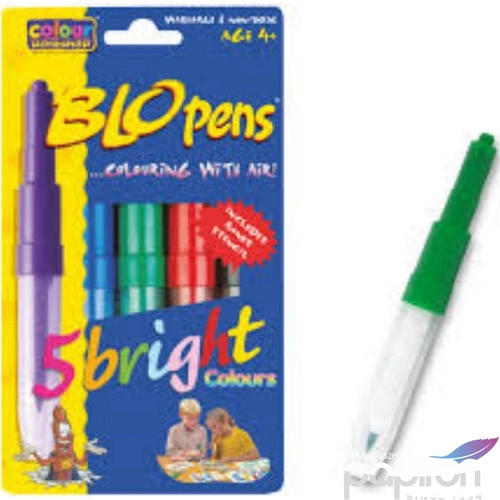Filctoll 5 készlet Blo Pens fújós textil filctoll - BRIGHT Colours marker, filctoll 5+1 Blo Pens készlet