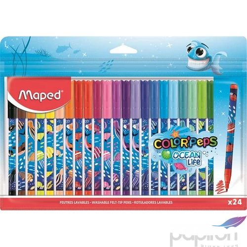 Filctoll készlet 24-es Maped 2mm, Kimosható, Color`Peps Ocean Life IMA845703