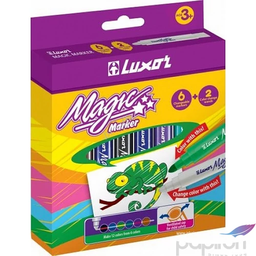 Filctoll készlet Luxor 8 Magic 8db színváltó filctoll készlet 6db általános színes filc + 2db magic