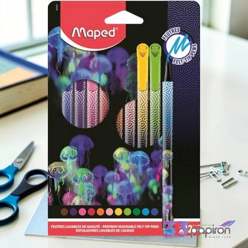 Filctoll készlet Maped 0,8mm, kimosható,Deepsea Paradise 12 különböző szín