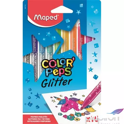 Filctoll készlet Maped 2,8 mm, csillámos, Color Peps Glitter 10 különböző szín