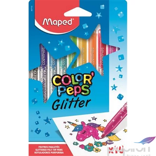 Filctoll készlet Maped 2,8mm, csillámos, Color Peps Glitter 10 különböző szín