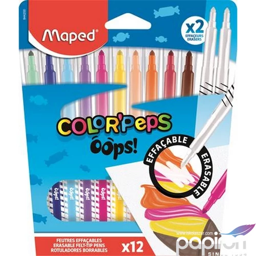 Filctoll készlet Maped 3,6mm, törölhető,Color`Peps Oops 10+2 különböző szín