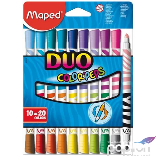 Filckészlet 20 Maped ColorPeps Duo kimosható 20színű készlet Írószerek MAPED 847010