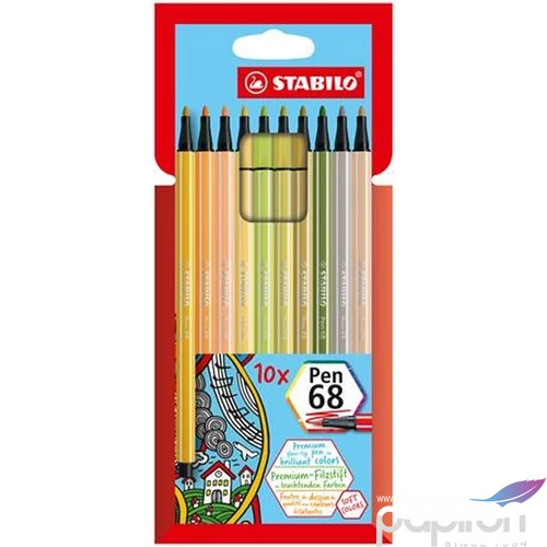 Filctoll készlet Stabilo 1mm,Pen 68, 10 különböző szín TST681021
