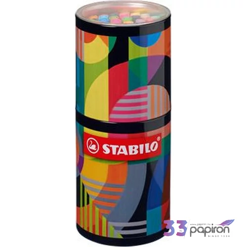 Filctoll készlet Stabilo hengeres fém doboz, 1 mm, Pen 68 ARTY 45 különböző szín