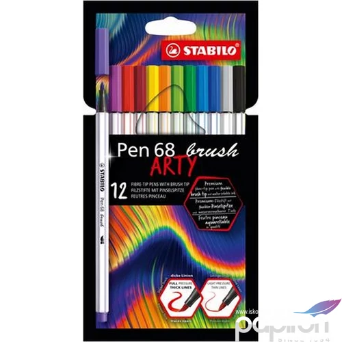 Filctoll készlet Stabilo Pen 68 brush ARTY, 10 különböző szín TST56810