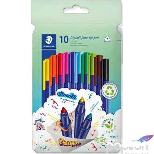 Filctoll készlet Staedtler 1 mm, Triplus 323, 10 különböző szín