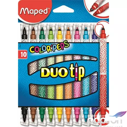 Filckészlet 10 Maped Duo Tip 2-3, 4mm kimosható 10színű készl Írószerek MAPED 849010