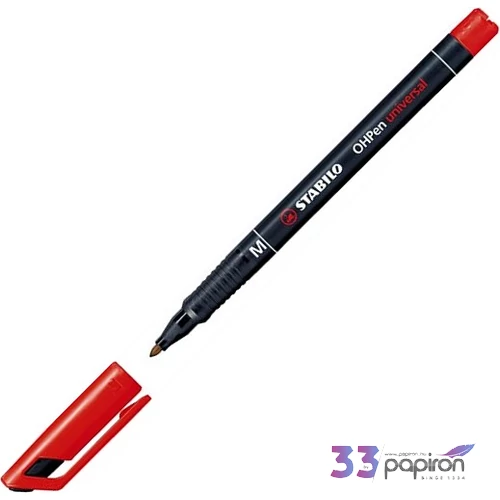Alkoholos marker Stabilo OHP M 1mm kúpos hegyű piros Írószerek STABILO 843/40