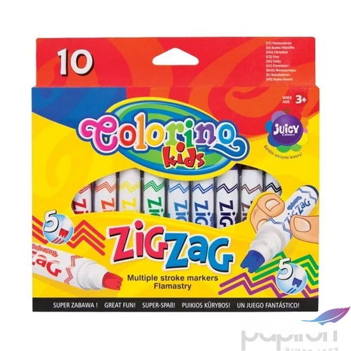 Filctollkészlet Colorino ZIG-Z vágott hegyű 10db-os  3+