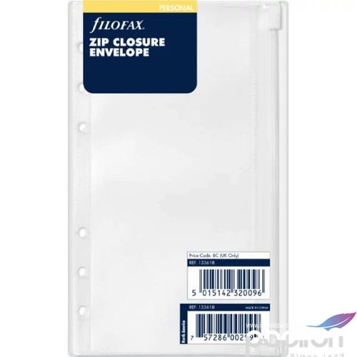 Filofax Boríték 2023 Zipzáras Personal Átlátszó