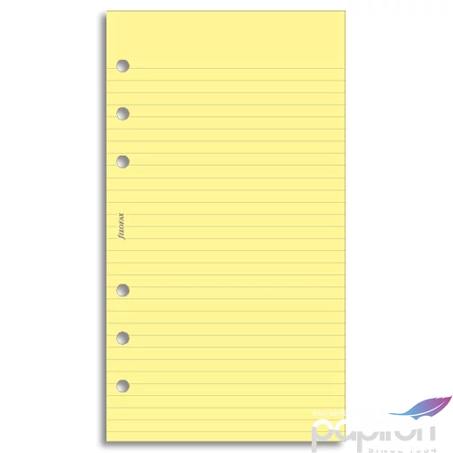 Filofax határidőnapló pótlap Jegyzettömb vonalas sárga papír kalendárium naptárbetét