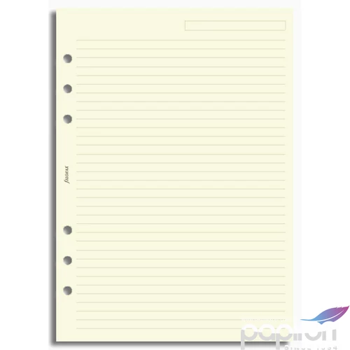 Filofax határidőnapló pótlap Jegyzetlapok vonalas krém papír kalendárium naptárbetét
