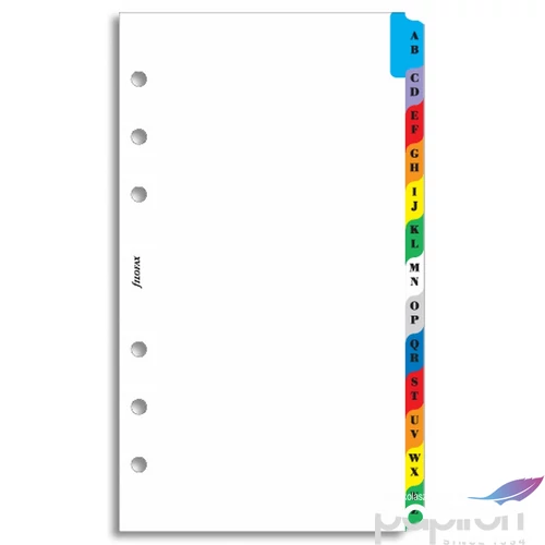 Filofax határidőnapló pótlap Telefonregiszter A-Z fehér színes 2betű kalendárium naptárbetét