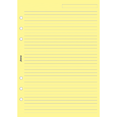 Filofax határidőnapló pótlap Jegyzetlapok vonalas sárga papír kalendárium naptárbetét