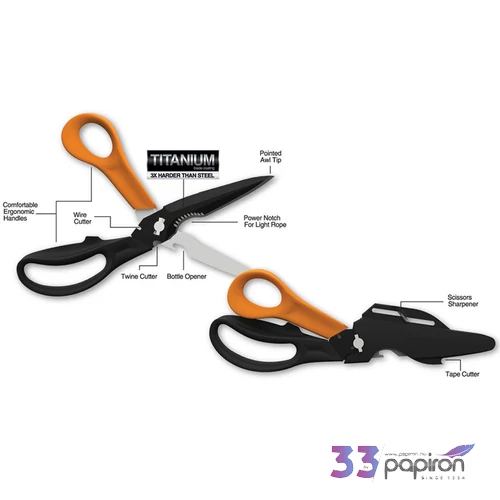 Olló 23cm Fiskars Cuts and More multifunkciós olló Irodai kiegészítők FISKARS 1000809