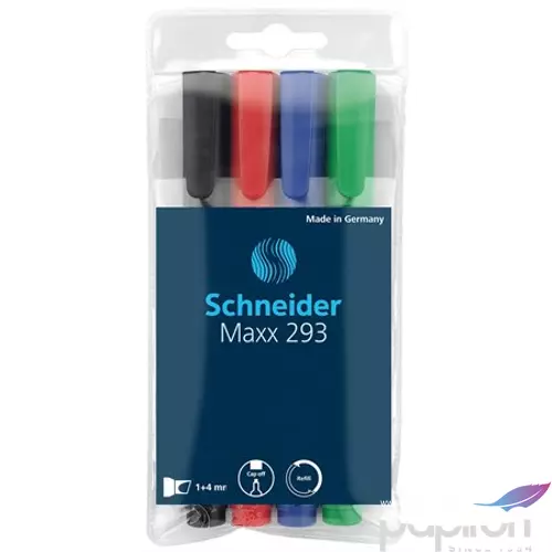 Táblamarker Schneider Maxx 293' 2-3mm vágott hegyű 4színű szett Írószerek SCHNEIDER 129394