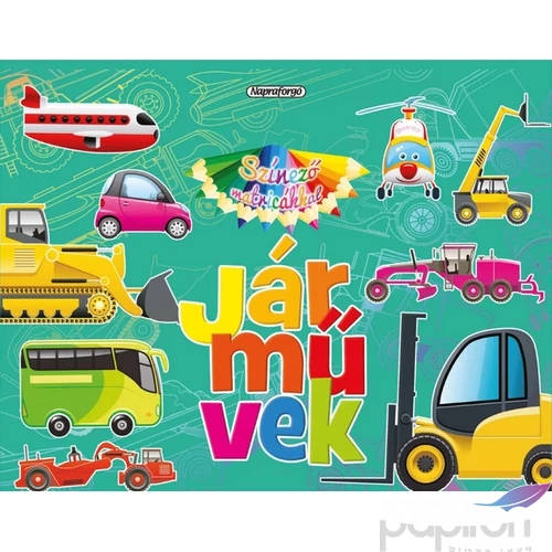 Foglalkoztató füzet színező matricákkal-Járművek Napraforgó könyvek