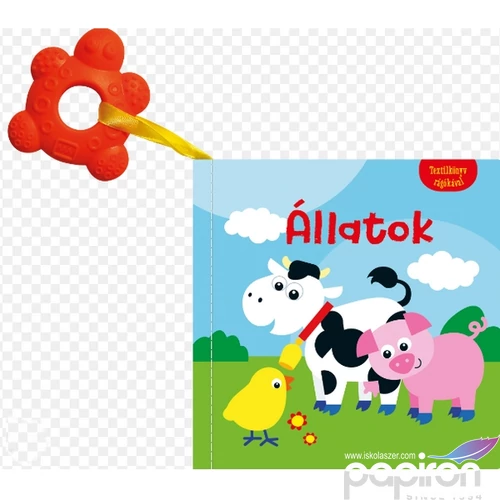 Foglalkoztató könyv Textilkönyv rágókával-Állatok Napraforgó könyvek
