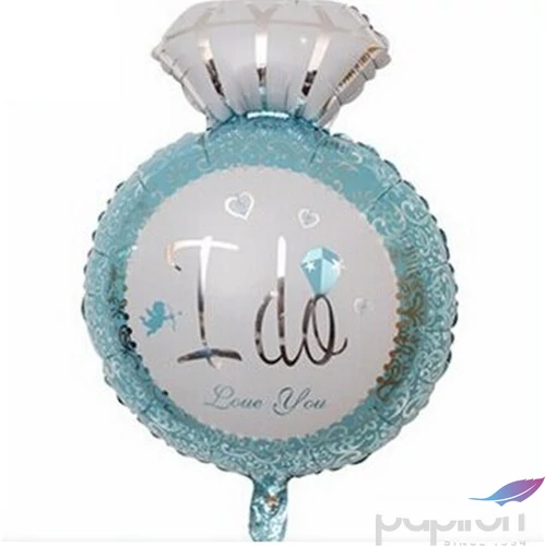 Fólia lufi esküvői kb.70cm I do love you feliratos kék színű gyűrű gyémántos eljegyzési gyűrű alakú P813847