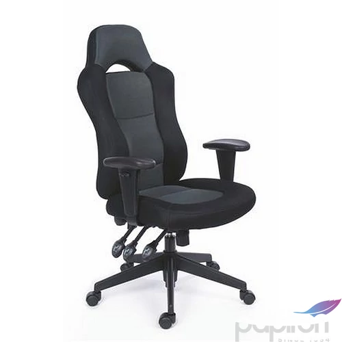 Főnöki szék fekete/szürke gyöngyszövet-borítás fekete lábkereszt MAYAH Racer Plus