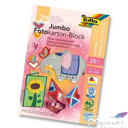 Fotókarton 25ív vegyes színű 24x34cm 25ív/csomag 