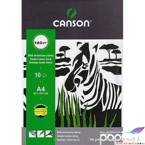 Fotókarton blokk A4 fekete Canson 160-180 gr. iskolaszezonos termék