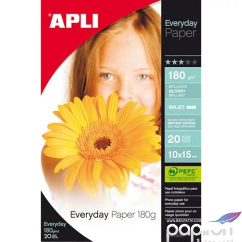 Fotópapír A4 180gr Apli Everyday tintasugaras fényes 20ív/csom