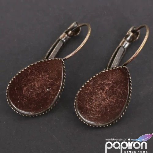 Fülbevaló alap Csepp antik réz szín 13 x 18 mm 6 db/csomag