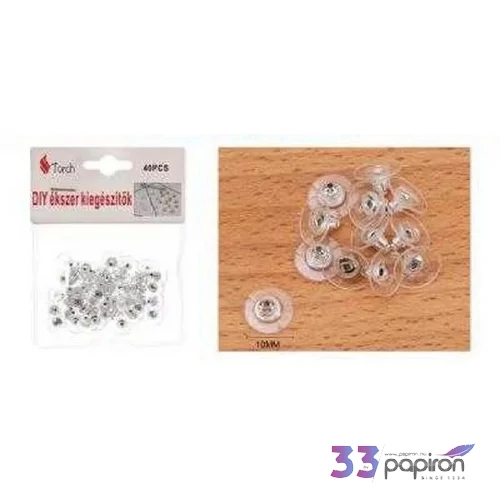 Fülbevaló hátlap gumis Fehér f gumis fehér 40db-os 1cm 25