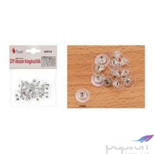 Fülbevaló hátlap gumis Fehér f gumis fehér 40db-os 1cm 25