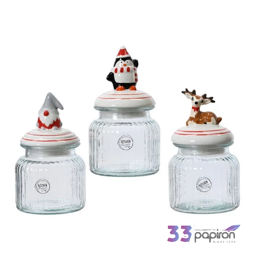 Fűszertartó karácsonyi 24' üveg, 3 féle Só+borsszórószett Porcelán 20cm sdkae