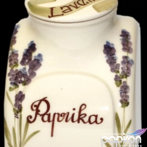 Fűszertartó kerámia 12x13,5x18cm levendulás kézzel festett 