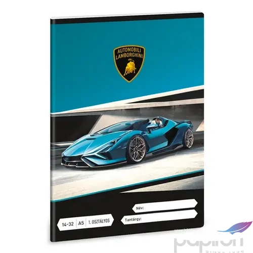 Füzet14-32A5 vonalas Ars Una G Lamborghini (5336) 24 autó 53583499 1.osztályos füzet prémium minős