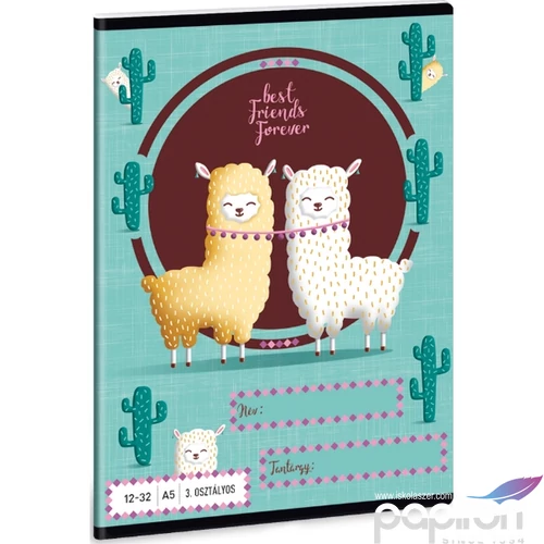 Füzet 12-32 A5 vonalas Ars Una Best Friends (915) 19 53603494 3.osztályos prémium minőségű fü