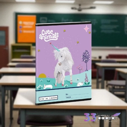 Füzet 12-32 A5 Vonalas Ars Una Cute Animals Unicorn (5448) 25 53603494 3.osztályos prémium minőség