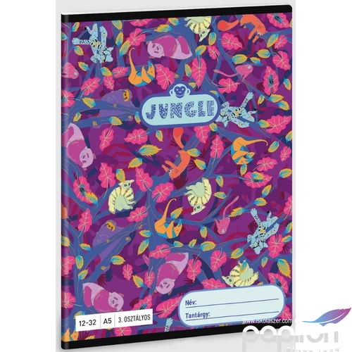 Füzet 12-32 A5 vonalas Ars Una Jungle (5259) 23 53603494 3.osztályos prémium minőségű fü