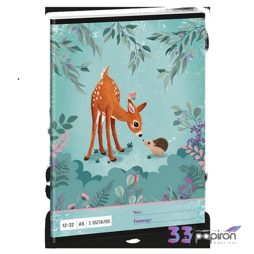 Füzet 12-32 A5 vonalas Ars Una My Secret Garden (5339) 24 53603494 3.osztályos prémium minőségű fü