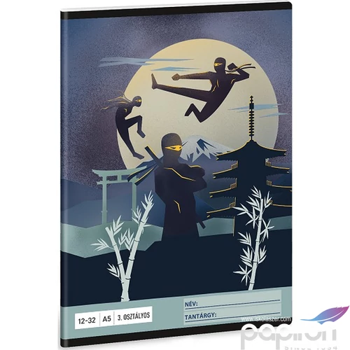 Füzet 12-32 A5 Vonalas Ars Una Ninjas In The Dark (5457) 25 53603494 3.osztályos prémium minőségű fü