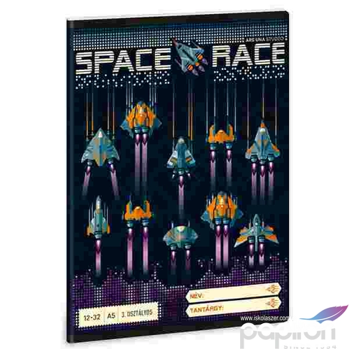 Füzet 12-32 A5 vonalas Ars Una Space Race (5143) 22 53601438 3.osztályos prémium füzet