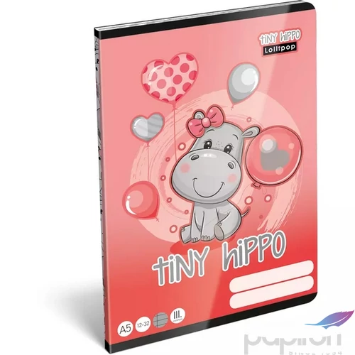 Füzet 12-32 A5 vonalas Lizzy Lollipop Tiny Hippo Lizzy kollekció