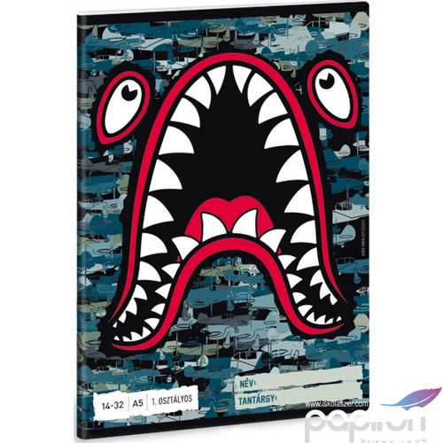 Füzet 14-32 A5 vonalas Ars Una Flaying Sharks 53583499 1.osztályos füzet prémium minős