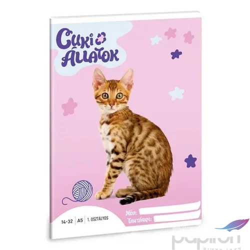Füzet 14-32 A5 vonalas Ars Una Cuki-Bengáli macska (5425) 24 53583499 1.osztályos füzet prémium minős